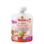 Holle Bio Organic piure cu iaurt Fruity Fox de mere, banane, fructe de padure (8 luni+) 85g