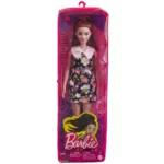 Papusa Barbie Fashionista intr-o rochie cu flori MATTEL