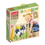 Puzzle din lemn 4 in 1 Animale domestice QUERCETTI