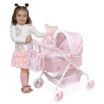 Carucior p/u papusa NIZA 56cm -roz DECUEVAS