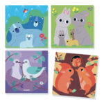 Puzzle cuburi din lemn - Animale de padure DJECO