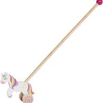 Jucarie de impins din lemn- Unicorn GOKI