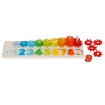 Sorter din lemn Cifre si Culori 40 x12 cm GOKI