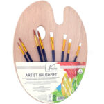 Set 8 pensule cu paleta din lemn Nassau Fine Art GRAFIX