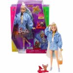 Papusa Barbie Extra in costum albastru si accesorii Mattel