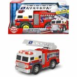 Dickie auto "Pompieri" cu scara, sun and lum 30cm