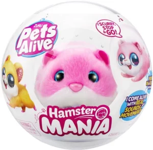 Jucarie de plus Hamster roz Interactiv Pets Alive S1 Hamster Mania