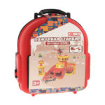 Set portabil Statie de pompieri,rosu 32 piese Funky Toys