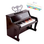 Instrument muzical Pian negru cu indicatoare pe taste