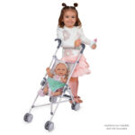 Carucior de plimbare p/u papusa FUNNY verde - 42 cm DeCuevas - imagine 2