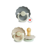 Suzete din latex 0-6 luni 2-Pack Cream/French Gray Night Frigg Daisy