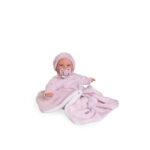 Papusa bebe interactiva KIKA in patura roz 27cm Antonio Juan
