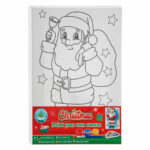 Set de pictat de Craciun - Canvas Mos Craciun - 3 culori + pensula - 20x15cm Grafix