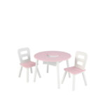 Set masa+2 scauni Alb/roz Kidkraft