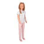 Papusa Carole 105 cm in bluza+pantaloni roz ARIAS