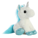 Juacarie plush Unicorn alb/albastru 30 cm Aurora