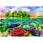 Puzzle Insula Tropicala, 600 elem. Crazy Shapes Trefl - imagine 2