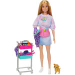 Set joc Papusa Barbie Stilist Malibu +14 accesorii MATTEL