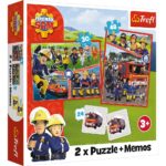 Puzzles 2in1 + memos.Echipa pompierului Sam,Trefl