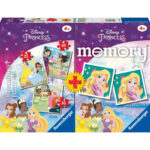 Set 3 puzzle-uri + joc memorie Disney Princess, 25/36/49 piese RAVENSBURGER — изображение 2