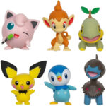 Set 5 figurine Pichu, Deino, Jigglypuff, Turtwig, Piplup, Chimchar Pokemon JAZWARES — изображение 2