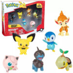 Set 5 figurine Pichu, Deino, Jigglypuff, Turtwig, Piplup, Chimchar Pokemon JAZWARES