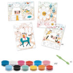 Set de creat tablouri cu nisip Priviri vesele Djeco - imagine 2