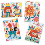 Set de creat tablouri cu nisip Priviri vesele Djeco - imagine 3