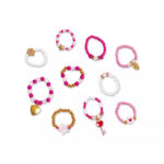 Set de ceatie 10 inele frumoase cu perle Janod - imagine 2