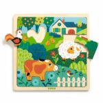 Puzzle lemn Animale de la ferma Djeco