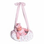 Papusa bebe interactiva Petit in solopeta roz cu prelungitor 27cm Antonio Juan