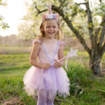 Rochie si banda de Unicorn stralucitoare, roz, Marimea 3-4 Great Pretenders - imagine 3