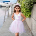 Rochie Unicorn visatoare irizata / roz cu banda pentru cap, Marimea 5-6 Great Pretenders - imagine 2