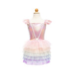 Rochie tutu curcubeu cu volane, roz / Multicolor, marimea 5-6 Great Pretenders