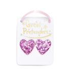 Cercei Glitter Heart Clip on Earrings assorted Great Pretenders - imagine 2
