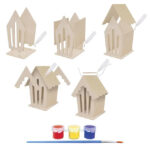 Set creatie Mini casuta pentru pasare din lemn Grafix — изображение 3