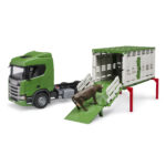 Transportor de animale Scania cu figura de vaca Bruder - imagine 2
