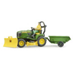 Tractor de gradina John Deere X949, cu figurina Bruder - imagine 2