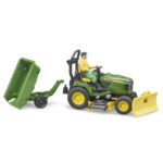 Tractor de gradina John Deere X949, cu figurina Bruder - imagine 3