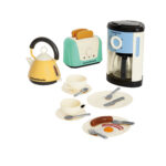 Set de bucatarie Morphy Richards cu cafetiera, ceainic, prajitor de paine, vase de bucatarie, tacamuri si mancare, Casdon