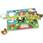 Puzzle din lemn - Animale domestice, 8 buc Melissa and Doug - imagine 2