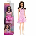 Papusa Fashionista #224 Cu Par Negru, Rochie Roz Barbie MATTEL
