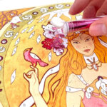 Atelier de pictura Art Nouveau cu sclipici Inspired by Mucha Djeco - imagine 4