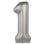 Balon Folie 86cm Cifra 1 Argintiu Folat