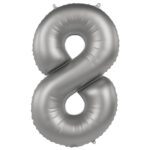 Balon Folie 86cm Cifra 8 Argintiu Folat