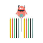 Set 11 Lumanari Tort Monstru Folat - imagine 2