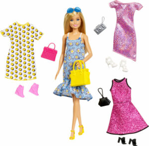 Set de joc Papusa Barbie cu 4 seturi de haine MATTEL — изображение 2