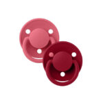 Suzeta din silicon Bibs De Lux 0-36 luni 2buc Coral/Ruby Bibs