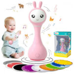 Jucarie Iepuras interactiv pentru bebelusi, roz, RO/EN Smarty Bunny ALILO — изображение 3