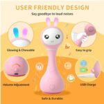 Jucarie Iepuras interactiv pentru bebelusi, roz, RO/EN Smarty Bunny ALILO — изображение 4